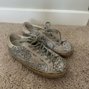 SILVER GLITTER GOLDEN GOOSE